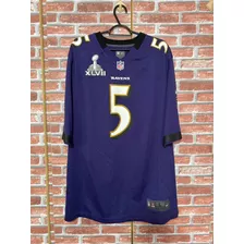 Camisa Nfl Baltimore Ravens Game Com Patch Do Sb Xlvii