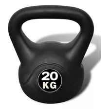 Pesa Rusa De 20 Kg Kettlebel 44 Libras Fitness Crossfit Color Negro