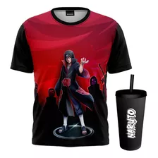 Camisa Camiseta Itachi Uchiha Anime Akatsuki Infantil + Copo