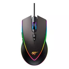 Mouse Gamer Para Jogo Havit Ms1017 Usb 6400 Dpi Com Led Rgb Cor Preto