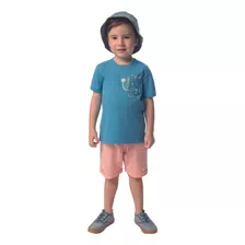 Conjunto De Roupa Infantil Com Camiseta E Bermuda Moletinho
