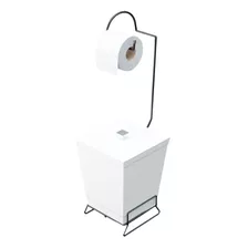 Suporte Black P/papel Higiênico C/lixeira 6,5l Branco-stolf