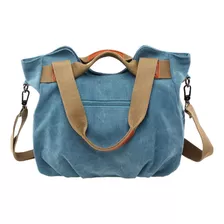 Bolsa Feminina Tiracolo Lona De Algodão Casual Azul Promoção