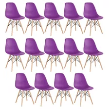 14 Cadeiras Eames Wood Cozinha Jantar Pés Palito Cores Cor Da Estrutura Da Cadeira Roxo