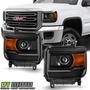 Par Faros Negro Led Gmc Sierra 2500 Hd Sle 2010 6.0l