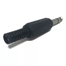 10x Plug P10 Stereo Preto Plástico (kit Com 10 Unidades)