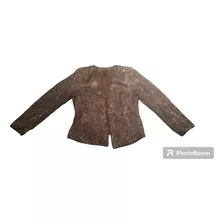 Saco Blazer H&m Talle S Lentejuelas Marron Dorado Oscuro