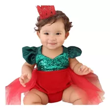 Body Natalino Natal Infantil Bebê Meninas Sessão Fotográfica