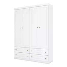 Guarda Roupa Infantil Maryland 04 Portas Casa 812 Cor Branco Hp