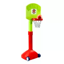 Aro Basquet Rotoys Gigante Movil Regulable 2,55 Mts. Y Red