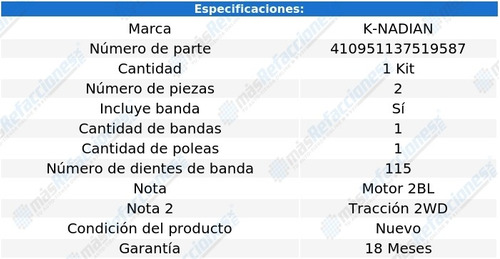 Kit De Distribucion K-nadian Isuzu Pup L4 2.3l 87 Foto 3