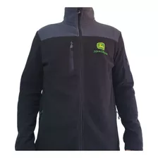 Campera De Polar Negro Y Gris John Deere