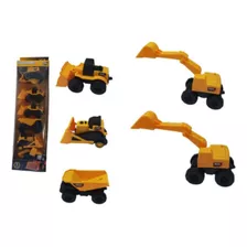 Kit 6 Carrinhos Miniatura Máquina De Construção Amarelo