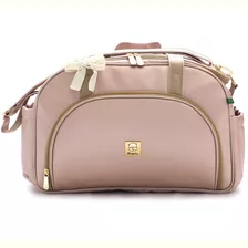 Bolsa Maternidade Grande Bebe Menina Menino Enxoval Miellu Cor Ouro Rosa