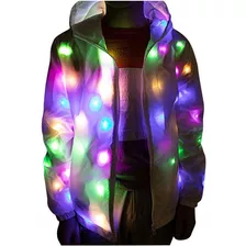 Chaqueta Hombre Solid Christmas Colorido Cárdigan Luces Led