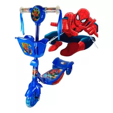 Patinete 3 Rodas Musical Com Luz - Homem Aranha