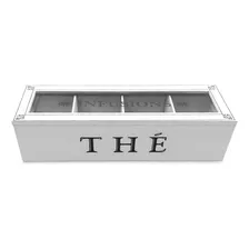 Caja De Te De Madera Organizador De Saquitos X4 'the' Deco