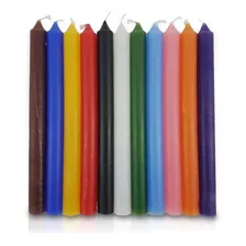 96 Velas Palito 18 Cm Branca/colorida Parafina Pura Atacado