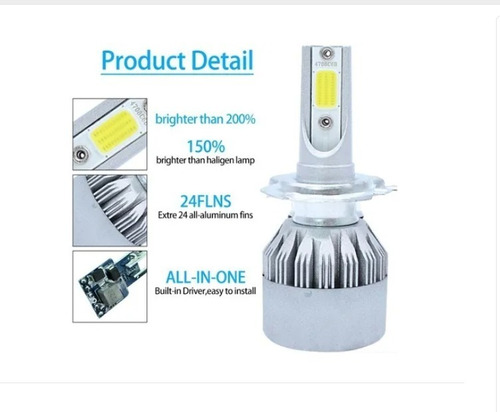 Led Luz Alta 3800lm H7 6000k Mercury Milan Ao 2006 A 2009 Foto 4