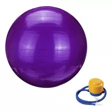 Bola De Ginástica Gym Ball Inflável Com Bomba 55cm - Roxo