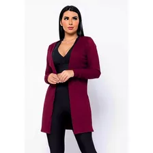 Cardigan Casaco Feminino Blusa Tricô Meia Estação