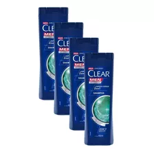 Kit 4 Shampoos Anticaspa Clear Limpeza Diária 2 Em 1 400ml