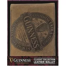 Guinness Cartera De Cuero Marrón Con Diseño Clásico De La