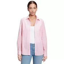 Camisa Mujer Gap De Algodón Rosa