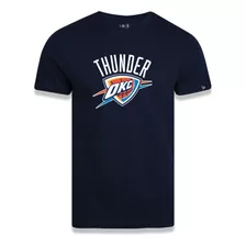 Camiseta New Era Oklahoma City Thunder Basic Logo Nba Azul
