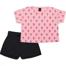 Conjunto Juvenil Menina Blusa E Short Pulla Bulla Ref. 46920