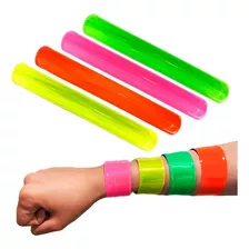 20 Pulseras Mágicas Fluor 4 Colores Cotillón Luz Uv Fiesta