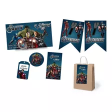 Kit Imprimible Avengers Los Vengadores Candy Bar Super Heroe