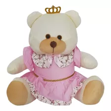 Ursa Princesa Realeza Grande 50 Cm Pelúcia Decoração Bebê