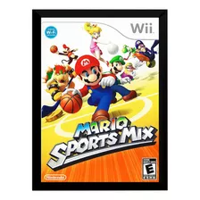 Quadro Decorativo Capa A4 25x33 Mario Sportsmix Nintendo Wii