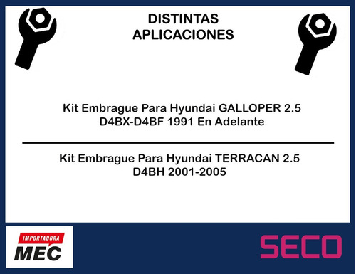 Kit Embrague Para Hyundai Terracan 2.5 D4bh 2001-2005 Foto 2