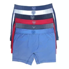 Cueca Boxer Sem Costura Bressan Microfibra Brasão Kit Com 10