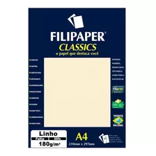 Papel Linho A4 Filipaper Classics 180g 50 Folhas