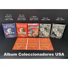 Álbum Para Coleccionar Monedas Estados Parques Presidentes