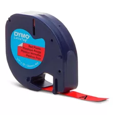 Etiqueta Plastica Dymo Rojo - 12mm X 4m