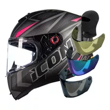 Capacete Monocolor Preto Fosco Peels Icon + Viseira Extra