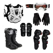 Kit Equipamento Asw 6 Itens Proteção Trilha Motocross 