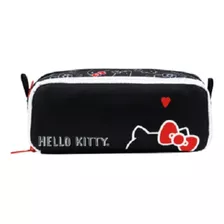 Estojo Duplo Escolar Preto Hello Kitty - Xeryus