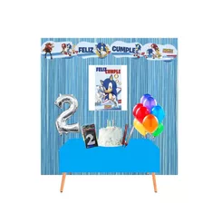 Kit Cumpleaños En Casa - Decoración Cumple Virtual Sonic
