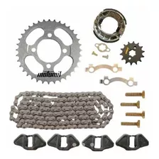 Kit Transmisión Motos 110 Cadena Corona Piñon + Zapata Freno