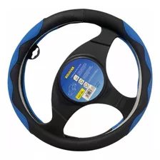 Forro De Volante Rolinger Semi Cuero Negro Con Azul