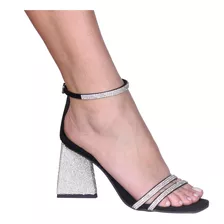 Sandália Com Brilho Feminina Festa Luxo Sapato Casamento