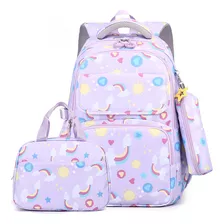 Conjunto De 3 Peças, Mochila Estudantil, Lancheira