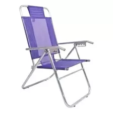 Reposera Descansar Playera Alta 1 aluminio 5 Posiciones Color Violeta