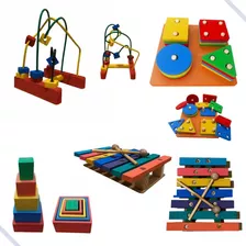 Kit Brinquedo Pedagógico Prancha + Aramado + Xilofone E Cubo