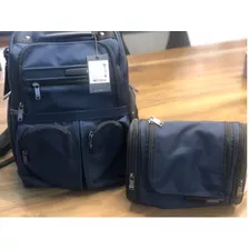 Tumi Backpack P Laptop C/bolsa De Viaje. Duocolor Azul Nuevo